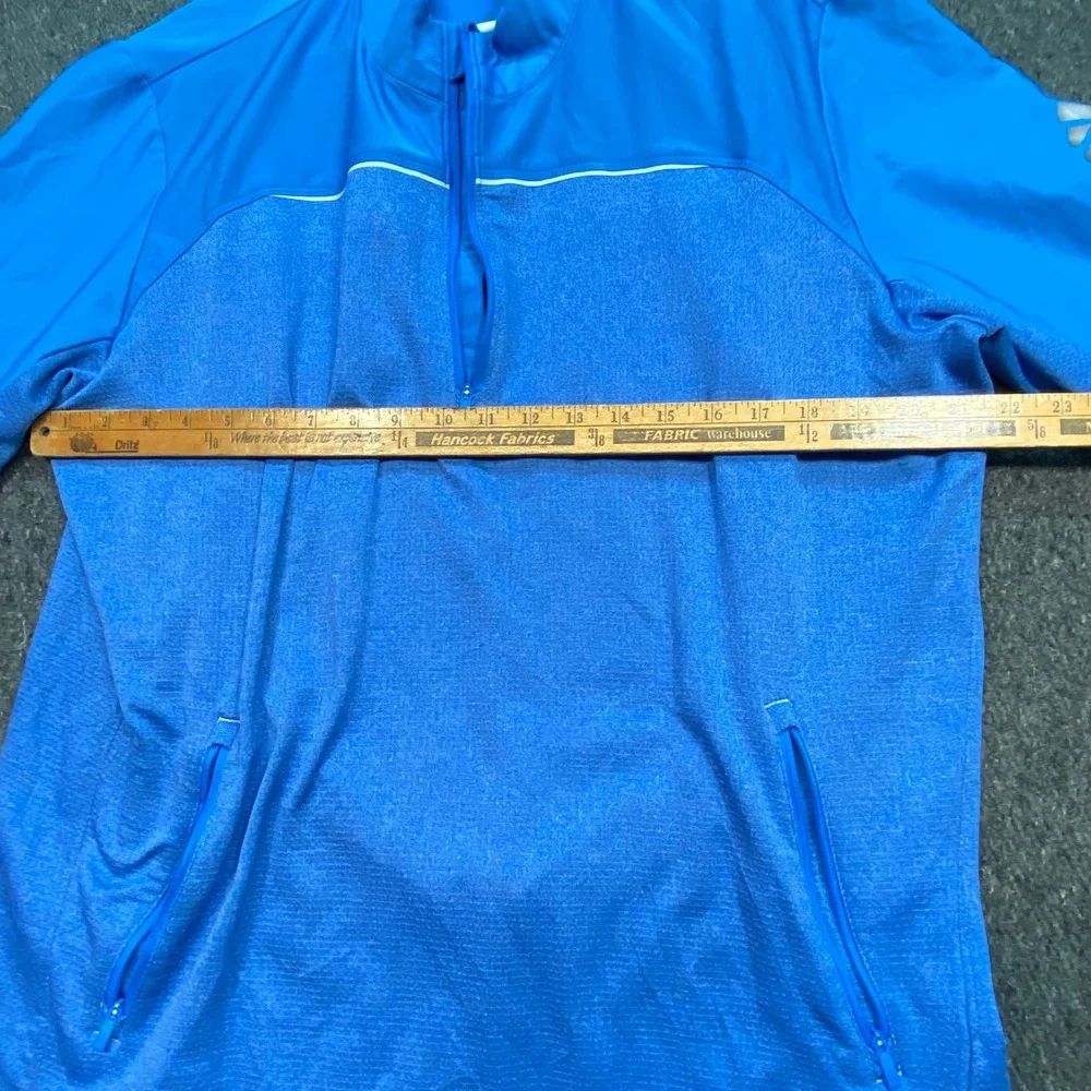 Adidas Golf Pullover Sz XL Mens Blue Athleisure Quarter Zip Performance Jacket